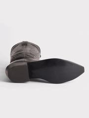 Lucchese N1597.54 Mens BART Cowhide Western Snip Toe Boot Black sole view. If you need any assistance with this item or the purchase of this item please call us at five six one seven four eight eight eight zero one Monday through Saturday 10:00a.m EST to 8:00 p.m EST