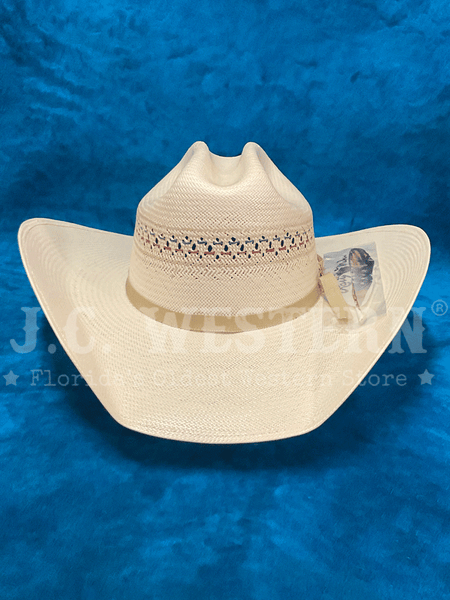 Larry Mahan MSUS42OLDX 10X OLD GLORY Straw Hat Ivory front view. If you need any assistance with this item or the purchase of this item please call us at five six one seven four eight eight eight zero one Monday through Saturday 10:00a.m EST to 8:00 p.m EST