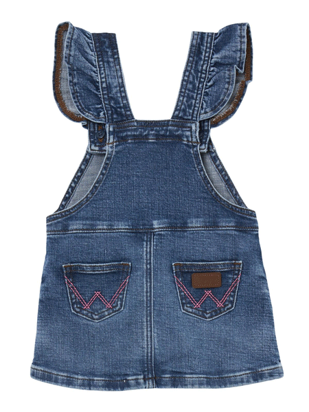 Wrangler 112344401 Baby Girl Denim Skirtall Phoebe back view. If you need any assistance with this item or the purchase of this item please call us at five six one seven four eight eight eight zero one Monday through Saturday 10:00a.m EST to 8:00 p.m EST