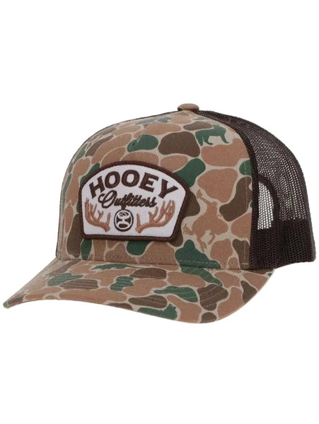 Hooey 6026T-CABR OUTFITTERS Mid Profile Hat Camo Brown side / front view. If you need any assistance with this item or the purchase of this item please call us at five six one seven four eight eight eight zero one Monday through Saturday 10:00a.m EST to 8:00 p.m EST