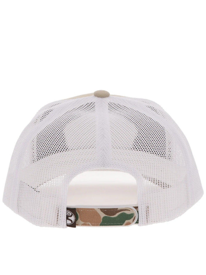 Hooey 6026T-TNWH OUTFITTERS Mid Profile Hat Tan White side / front view. If you need any assistance with this item or the purchase of this item please call us at five six one seven four eight eight eight zero one Monday through Saturday 10:00a.m EST to 8:00 p.m EST