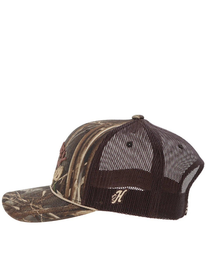 Hooey 6027T-BRCA OUTFITTERS Mid Profile Hat Realtree Camo Brown side / front view. If you need any assistance with this item or the purchase of this item please call us at five six one seven four eight eight eight zero one Monday through Saturday 10:00a.m EST to 8:00 p.m EST
