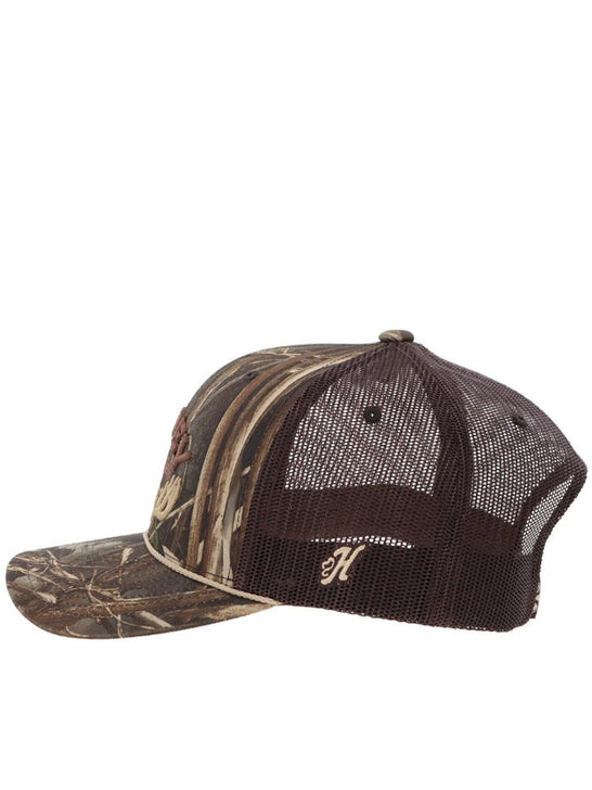 Hooey 6027T-BRCA OUTFITTERS Mid Profile Hat Realtree Camo Brown side view. If you need any assistance with this item or the purchase of this item please call us at five six one seven four eight eight eight zero one Monday through Saturday 10:00a.m EST to 8:00 p.m EST