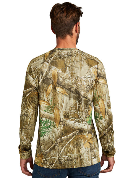 Russell Outdoors RU150LS Mens Performance Long Sleeve Tee Realtree Edge back view. If you need any assistance with this item or the purchase of this item please call us at five six one seven four eight eight eight zero one Monday through Saturday 10:00a.m EST to 8:00 p.m EST