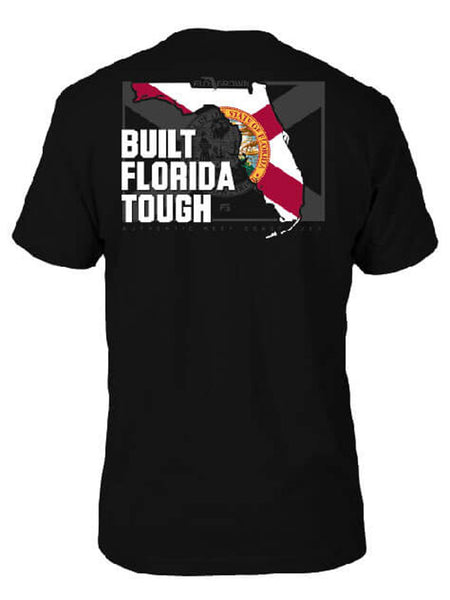 FloGrown FGM-1713 Built Florida Tough Tee Black back view. If you need any assistance with this item or the purchase of this item please call us at five six one seven four eight eight eight zero one Monday through Saturday 10:00a.m EST to 8:00 p.m EST
