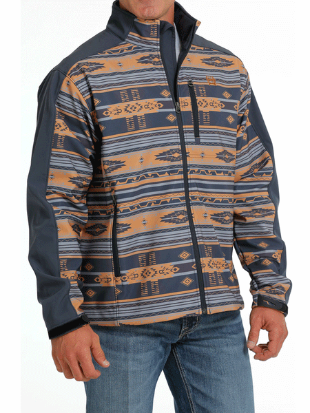 Cinch MWJ1063005 Mens Western Bonded Jacket Blue front and side view. If you need any assistance with this item or the purchase of this item please call us at five six one seven four eight eight eight zero one Monday through Saturday 10:00a.m EST to 8:00 p.m EST