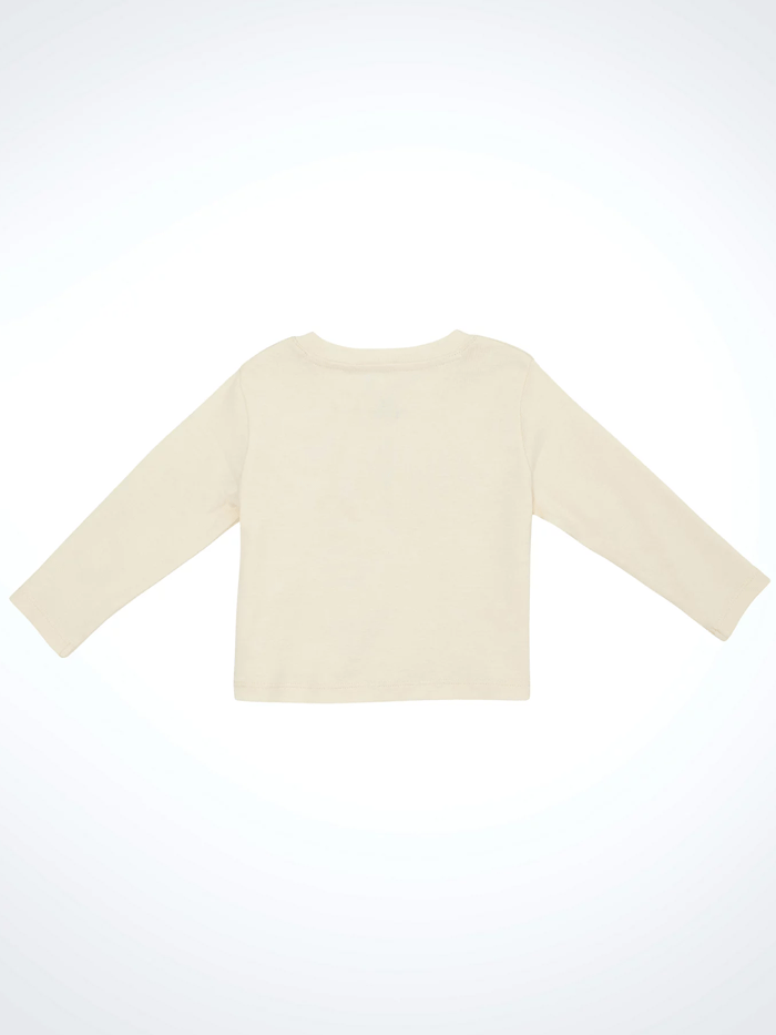 Wrangler 112361272 Infants Western Graphic Long Sleeve Tee Beige front view. If you need any assistance with this item or the purchase of this item please call us at five six one seven four eight eight eight zero one Monday through Saturday 10:00a.m EST to 8:00 p.m EST