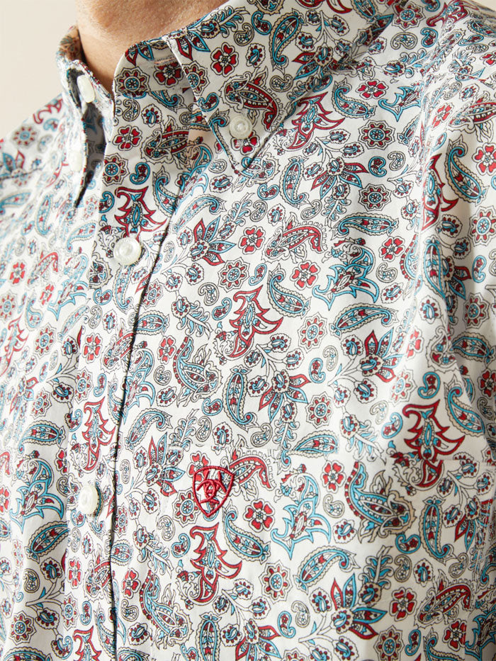 Ariat 10058996 Mens Stiles Fitted Shirt Light Blue front view. If you need any assistance with this item or the purchase of this item please call us at five six one seven four eight eight eight zero one Monday through Saturday 10:00a.m EST to 8:00 p.m EST