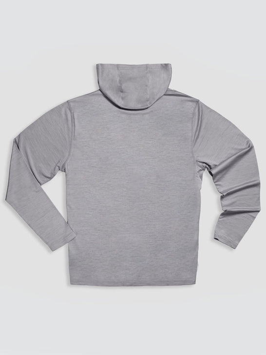 Beach & Barn PRO STAFF Lightweight Hoodie Fog Grey Melange back view. If you need any assistance with this item or the purchase of this item please call us at five six one seven four eight eight eight zero one Monday through Saturday 10:00a.m EST to 8:00 p.m EST