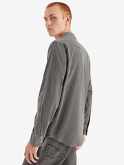 Levis 857450148 Mens Classic Standard Fit Western Shirt Calypso Grey Stonewash side and back view. If you need any assistance with this item or the purchase of this item please call us at five six one seven four eight eight eight zero one Monday through Saturday 10:00a.m EST to 8:00 p.m EST