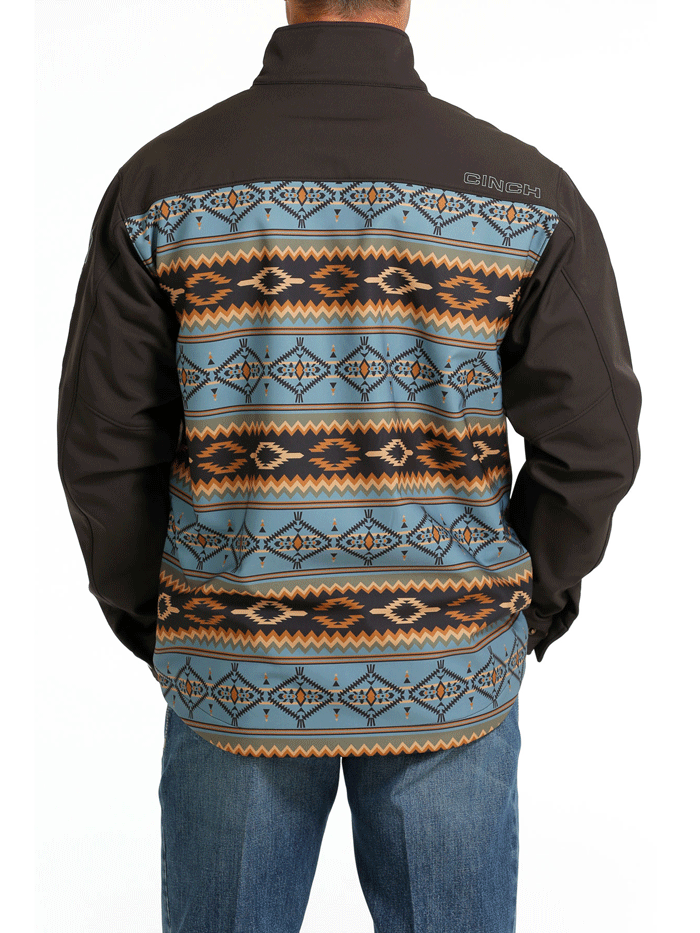 Cinch MWJ1583004 Mens Western Bonded Jacket Brown front and side view. If you need any assistance with this item or the purchase of this item please call us at five six one seven four eight eight eight zero one Monday through Saturday 10:00a.m EST to 8:00 p.m EST