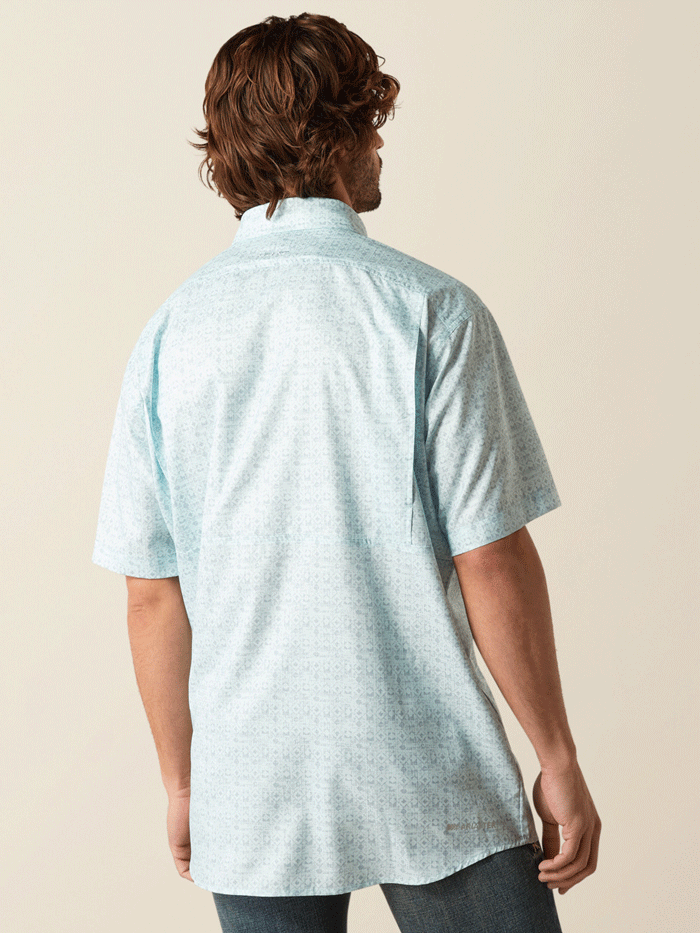 Ariat 10055243 Mens VentTEK Classic Fit Shirt Light Blue front view. If you need any assistance with this item or the purchase of this item please call us at five six one seven four eight eight eight zero one Monday through Saturday 10:00a.m EST to 8:00 p.m EST