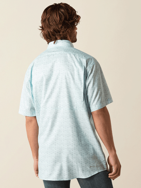 Ariat 10055243 Mens VentTEK Classic Fit Shirt Light Blue back view. If you need any assistance with this item or the purchase of this item please call us at five six one seven four eight eight eight zero one Monday through Saturday 10:00a.m EST to 8:00 p.m EST