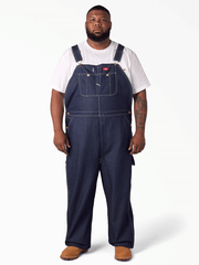 Dickies 83294NB Mens Indigo Bib Overalls Navy Blue front view big and tall. If you need any assistance with this item or the purchase of this item please call us at five six one seven four eight eight eight zero one Monday through Saturday 10:00a.m EST to 8:00 p.m EST