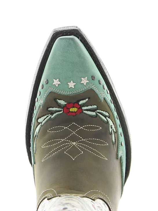 Old Gringo L4072-4 Womens MARINA Leather Boot Olive toe view. If you need any assistance with this item or the purchase of this item please call us at five six one seven four eight eight eight zero one Monday through Saturday 10:00a.m EST to 8:00 p.m EST