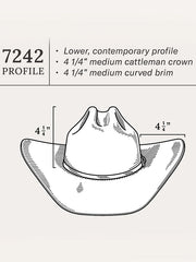 Stetson SFMEDL-724288 Medalist 5X Fur Wool Blend Hat Silver profile guide. If you need any assistance with this item or the purchase of this item please call us at five six one seven four eight eight eight zero one Monday through Saturday 10:00a.m EST to 8:00 p.m EST