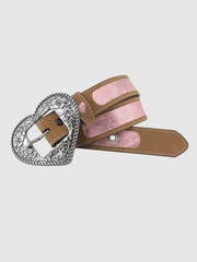Wrangler 7308322 Girls Heart Belt Pink and Tan front view. If you need any assistance with this item or the purchase of this item please call us at five six one seven four eight eight eight zero one Monday through Saturday 10:00a.m EST to 8:00 p.m EST
