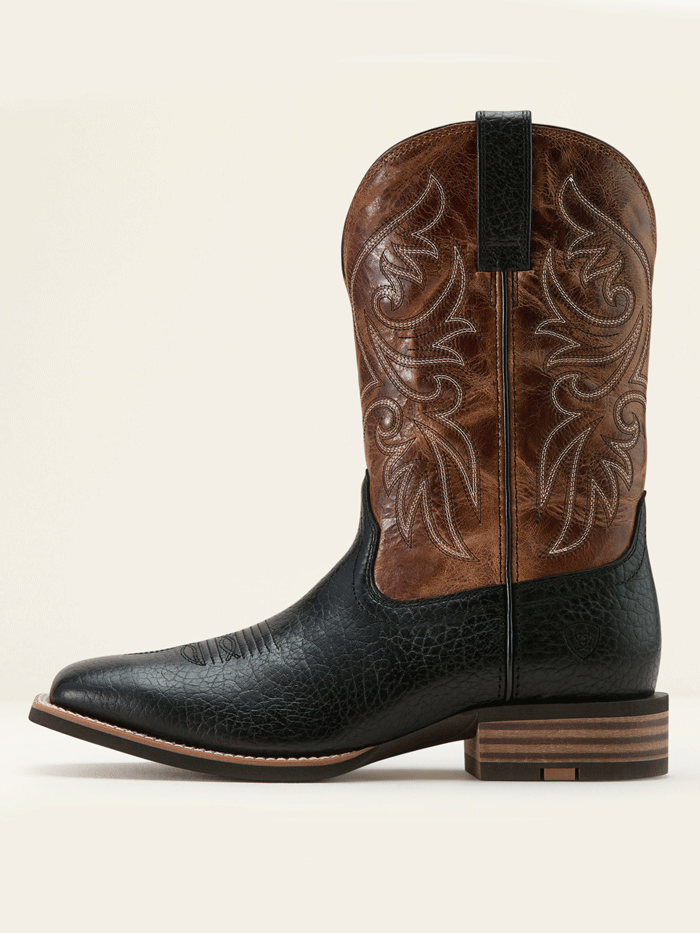 Ariat 10061173 Mens Slingshot Cowboy Boot Black Adobe front and side view. If you need any assistance with this item or the purchase of this item please call us at five six one seven four eight eight eight zero one Monday through Saturday 10:00a.m EST to 8:00 p.m EST