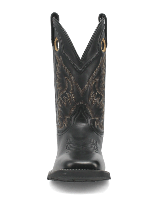 Laredo 7710 Mens KANE Leather Boots Black front view. If you need any assistance with this item or the purchase of this item please call us at five six one seven four eight eight eight zero one Monday through Saturday 10:00a.m EST to 8:00 p.m EST
