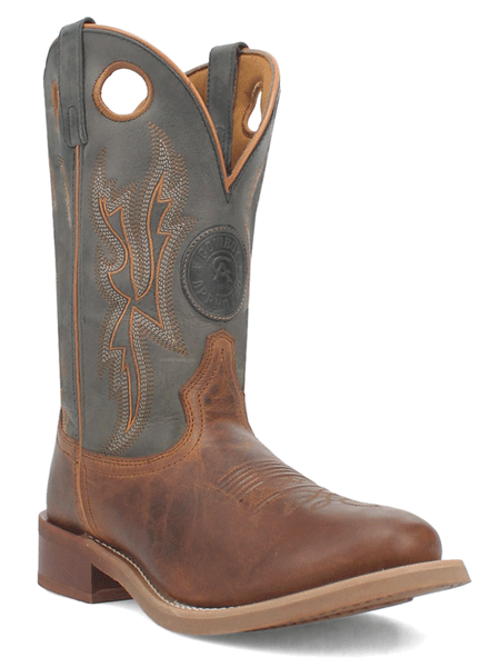 Laredo 7734 Mens Dawson Leather Boot Brown Grey And Brown front and side view. If you need any assistance with this item or the purchase of this item please call us at five six one seven four eight eight eight zero one Monday through Saturday 10:00a.m EST to 8:00 p.m EST