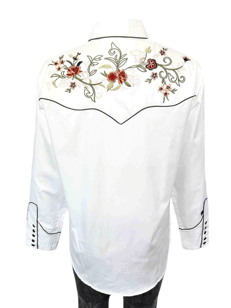 Rockmount 7870-IVO Womens Floral Embroidered Western Shirt Ivory back view. If you need any assistance with this item or the purchase of this item please call us at five six one seven four eight eight eight zero one Monday through Saturday 10:00a.m EST to 8:00 p.m EST
