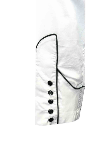 Rockmount 7870-IVO Womens Floral Embroidered Western Shirt Ivory cuff button view. If you need any assistance with this item or the purchase of this item please call us at five six one seven four eight eight eight zero one Monday through Saturday 10:00a.m EST to 8:00 p.m EST
