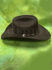 Justin JF0342RDEO4008 3X Rodeo Wool Western Hat Brown side view. If you need any assistance with this item or the purchase of this item please call us at five six one seven four eight eight eight zero one Monday through Saturday 10:00a.m EST to 8:00 p.m EST