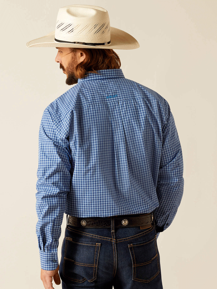 Ariat 10048507 Mens Pro Series Perrin Classic Fit Shirt Blue front view. If you need any assistance with this item or the purchase of this item please call us at five six one seven four eight eight eight zero one Monday through Saturday 10:00a.m EST to 8:00 p.m EST