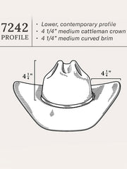 Stetson SBDNCN-724207 DUNCAN 4X Buffalo Felt Hat Black profile detail. If you need any assistance with this item or the purchase of this item please call us at five six one seven four eight eight eight zero one Monday through Saturday 10:00a.m EST to 8:00 p.m EST