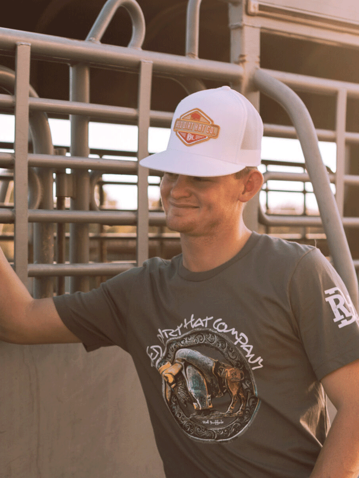 Red Dirt RDHC-395 NINER Trucker Cap White front view. If you need any assistance with this item or the purchase of this item please call us at five six one seven four eight eight eight zero one Monday through Saturday 10:00a.m EST to 8:00 p.m EST