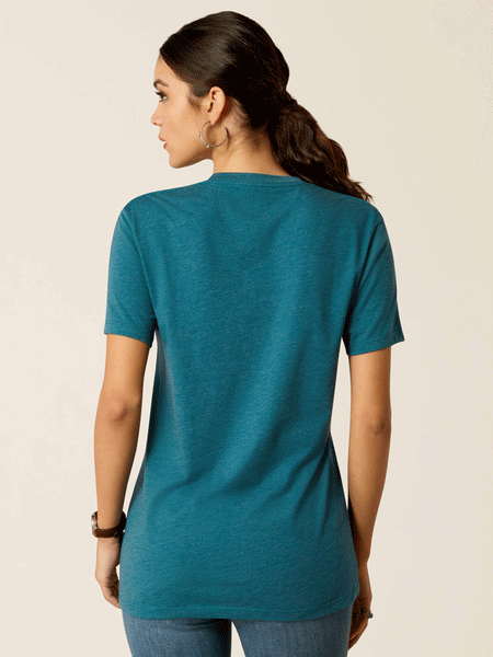 Ariat 10052548 Womens Sketch Pad T-Shirt Deep Sea Heather back view. If you need any assistance with this item or the purchase of this item please call us at five six one seven four eight eight eight zero one Monday through Saturday 10:00a.m EST to 8:00 p.m EST