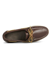 Sperry 0195115 Mens Authentic Original  Boat Shoe Classic Brown view from above. If you need any assistance with this item or the purchase of this item please call us at five six one seven four eight eight eight zero one Monday through Saturday 10:00a.m EST to 8:00 p.m EST