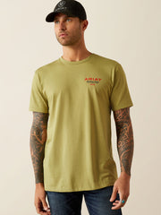 Ariat 10054836 Mens Full Circle T-Shirt Tent Green front view. If you need any assistance with this item or the purchase of this item please call us at five six one seven four eight eight eight zero one Monday through Saturday 10:00a.m EST to 8:00 p.m EST