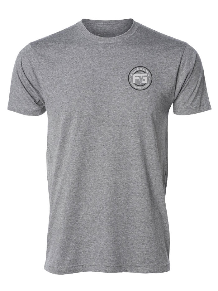 FloGrown FGM-1807 Mens Short Sleeve Respect Locals Gator Tee Grey back view. If you need any assistance with this item or the purchase of this item please call us at five six one seven four eight eight eight zero one Monday through Saturday 10:00a.m EST to 8:00 p.m EST