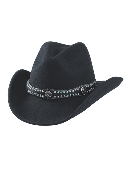 Bullhide TIMELESS 8004 Kids Premium Wool Western Hat Black side / front view. If you need any assistance with this item or the purchase of this item please call us at five six one seven four eight eight eight zero one Monday through Saturday 10:00a.m EST to 8:00 p.m EST 