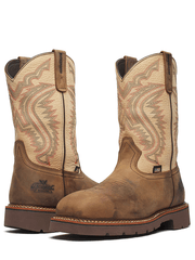 Thorogood 804-4307 Mens Western Work Pull On Boot Crazy Horse Rawhide front and back view. If you need any assistance with this item or the purchase of this item please call us at five six one seven four eight eight eight zero one Monday through Saturday 10:00a.m EST to 8:00 p.m EST