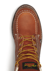 Thorogood 814-4188 Mens American Heritage Moc Toe Boot Tobacco toe view. If you need any assistance with this item or the purchase of this item please call us at five six one seven four eight eight eight zero one Monday through Saturday 10:00a.m EST to 8:00 p.m EST