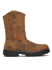 Thorogood 814-4323 Mens Pull On Waterproof Western Work Boot Chestnut side view. If you need any assistance with this item or the purchase of this item please call us at five six one seven four eight eight eight zero one Monday through Saturday 10:00a.m EST to 8:00 p.m EST
