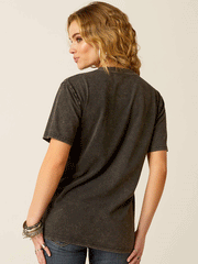 Ariat 10052052 Womens Later Gator Top Washed Black back view. If you need any assistance with this item or the purchase of this item please call us at five six one seven four eight eight eight zero one Monday through Saturday 10:00a.m EST to 8:00 p.m EST