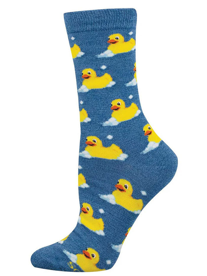Socksmith WBN3690-BHT Womens Bubble Up Rubber Duck Blue Heather side view. If you need any assistance with this item or the purchase of this item please call us at five six one seven four eight eight eight zero one Monday through Saturday 10:00a.m EST to 8:00 p.m EST
