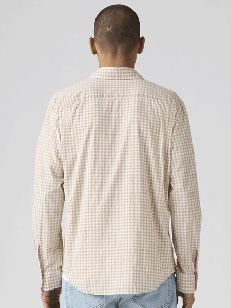 Levis 857480362 Mens Classic One Pocket Standard Fit Shirt Susannah Plaid White Pepper back view. If you need any assistance with this item or the purchase of this item please call us at five six one seven four eight eight eight zero one Monday through Saturday 10:00a.m EST to 8:00 p.m EST