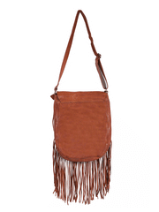 Scully B180-HB Womens Crossbody Fringe Leather Handbag Cognac back view. If you need any assistance with this item or the purchase of this item please call us at five six one seven four eight eight eight zero one Monday through Saturday 10:00a.m EST to 8:00 p.m EST 