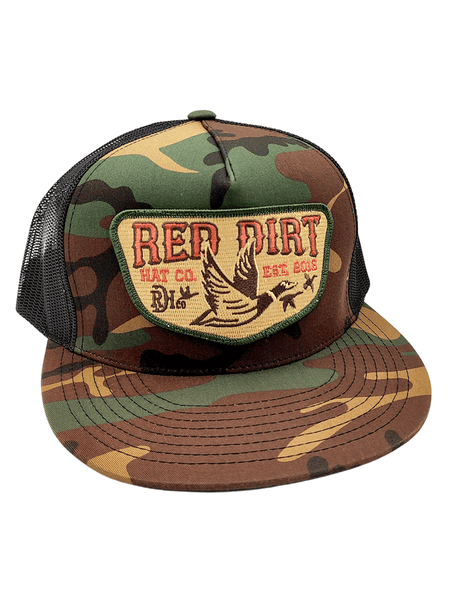 Red Dirt RDHC-489 FLY SOUTH Trucker Cap Black Camo front view. If you need any assistance with this item or the purchase of this item please call us at five six one seven four eight eight eight zero one Monday through Saturday 10:00a.m EST to 8:00 p.m EST