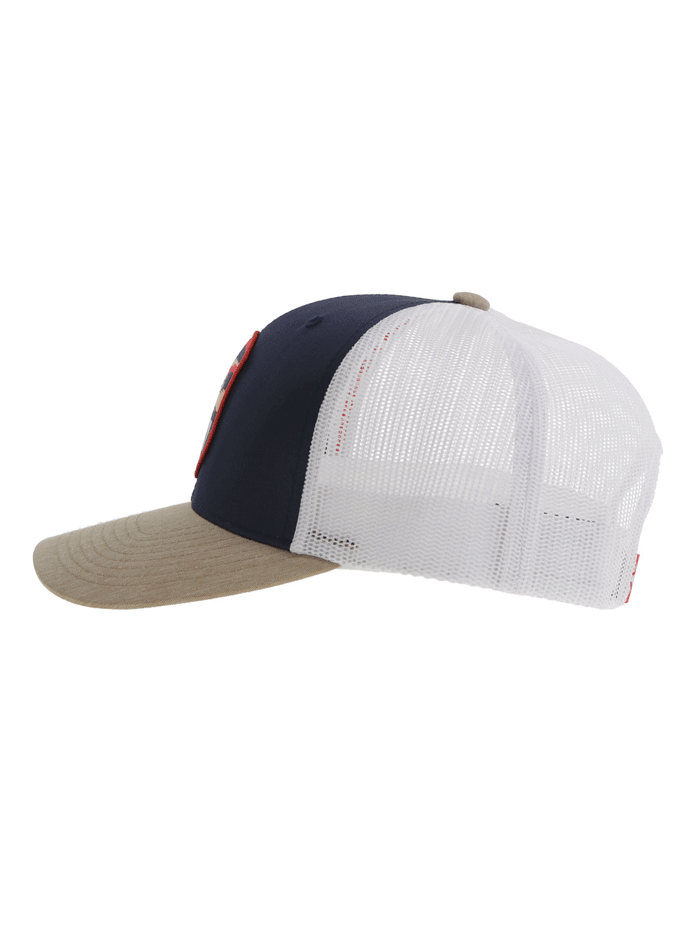 Hooey 2444T-NVWH CHEYENNE Mid Profile Trucker Hat Navy And White front and side view. If you need any assistance with this item or the purchase of this item please call us at five six one seven four eight eight eight zero one Monday through Saturday 10:00a.m EST to 8:00 p.m EST

