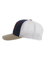 Hooey 2444T-NVWH CHEYENNE Mid Profile Trucker Hat Navy And White side view. If you need any assistance with this item or the purchase of this item please call us at five six one seven four eight eight eight zero one Monday through Saturday 10:00a.m EST to 8:00 p.m EST

