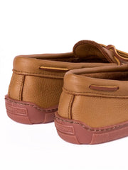 Minnetonka 890 Mens Moosehide Classic Mocassin Natural back view. If you need any assistance with this item or the purchase of this item please call us at five six one seven four eight eight eight zero one Monday through Saturday 10:00a.m EST to 8:00 p.m EST