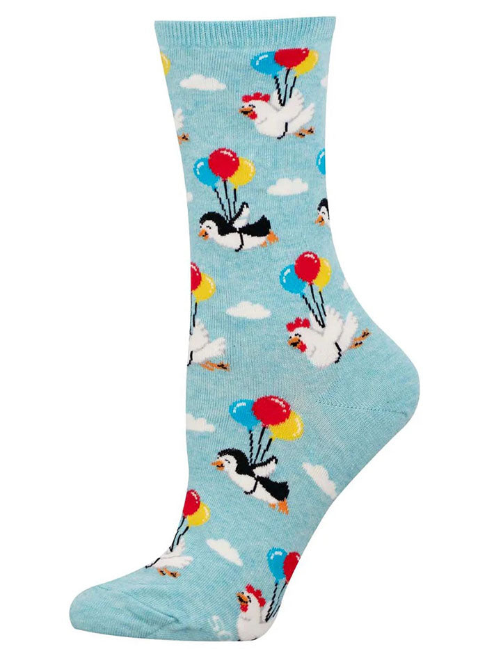 Socksmith WNC3798-BHT Womens No Fly List Socks Blue Heather side view. If you need any assistance with this item or the purchase of this item please call us at five six one seven four eight eight eight zero one Monday through Saturday 10:00a.m EST to 8:00 p.m EST