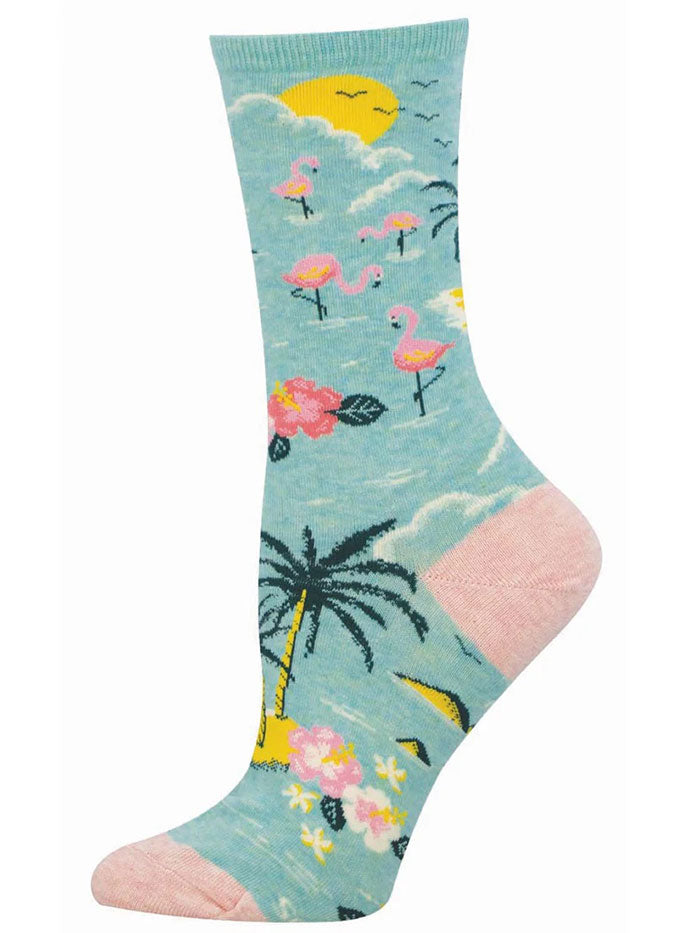 Socksmith WNC3806-BHT Womens Birds Eye View Socks Blue Heather side view. If you need any assistance with this item or the purchase of this item please call us at five six one seven four eight eight eight zero one Monday through Saturday 10:00a.m EST to 8:00 p.m EST