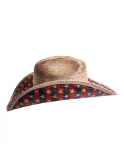 American Hat Makers PATRIOT Straw Western Hat Natural side view. If you need any assistance with this item or the purchase of this item please call us at five six one seven four eight eight eight zero one Monday through Saturday 10:00a.m EST to 8:00 p.m EST