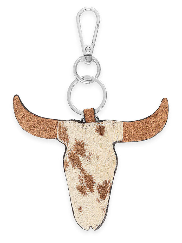 Myra Bag S-11070 Steerhead Ranch Key Fob Tan front view. If you need any assistance with this item or the purchase of this item please call us at five six one seven four eight eight eight zero one Monday through Saturday 10:00a.m EST to 8:00 p.m EST